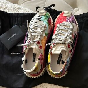 Dolce & Gabbana Red and White Sole Sneakers